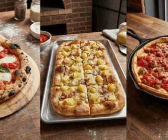 Pizze przygotowane według różnych przepisów.