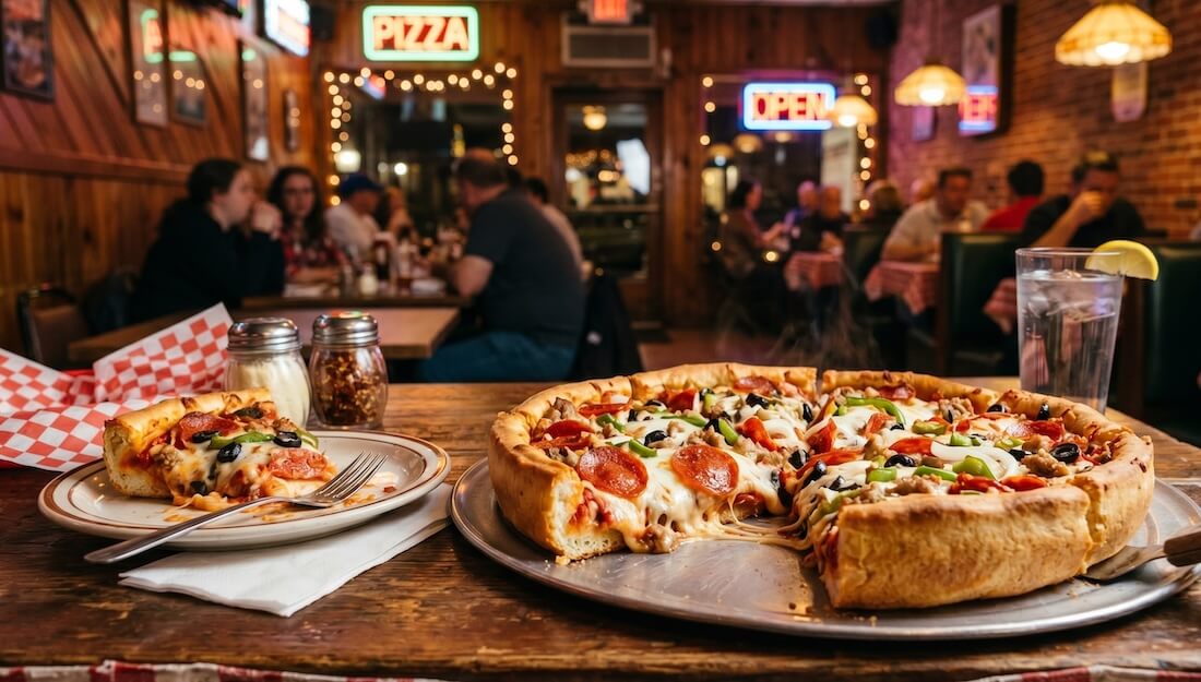 Czym charakteryzuje się grube ciasto do pizzy w stylu amerykańskim?